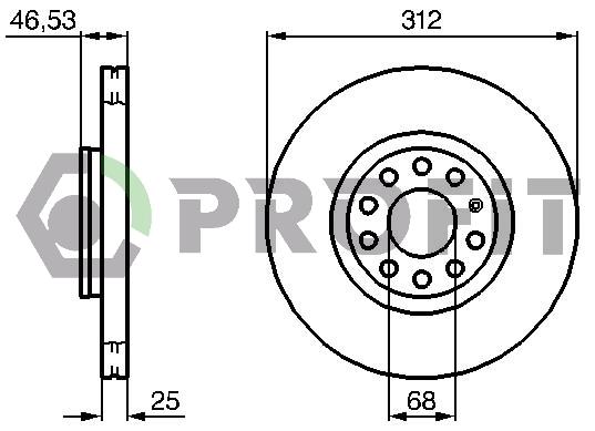 Profit 5010-1707 Тормозной диск передний вентилируемый 50101707: Отличная цена - Купить в Польше на 2407.PL!