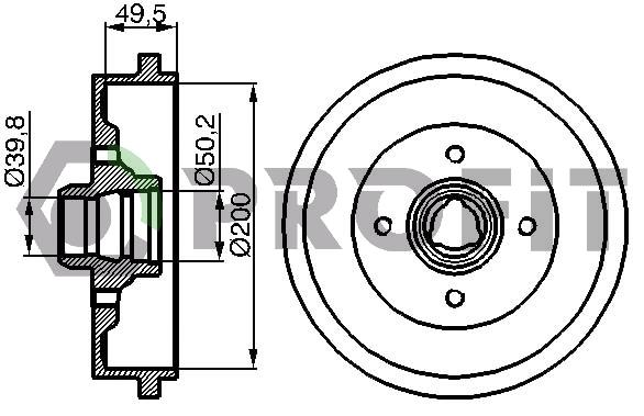 Profit 5020-0094 Rear brake drum 50200094: Buy near me at 2407.PL in Poland at an Affordable price!