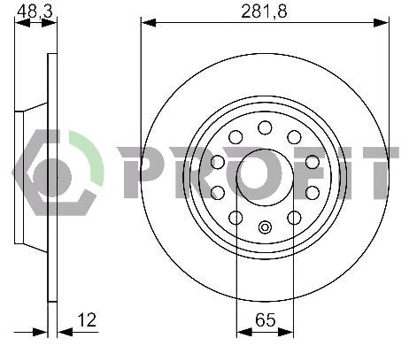 Profit 5010-1306 Rear brake disc, non-ventilated 50101306: Buy near me in Poland at 2407.PL - Good price!