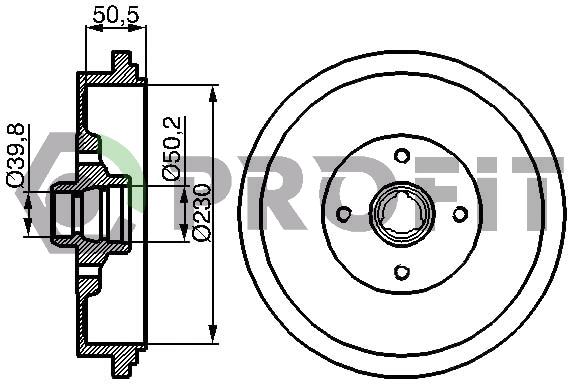 Profit 5020-0097 Rear brake drum 50200097: Buy near me in Poland at 2407.PL - Good price!