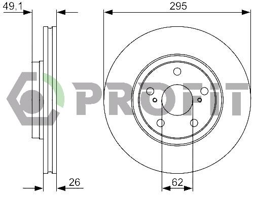 Profit 5010-1756 Front brake disc ventilated 50101756: Buy near me in Poland at 2407.PL - Good price!