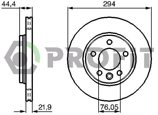Profit 5010-1286 Rear ventilated brake disc 50101286: Buy near me in Poland at 2407.PL - Good price!