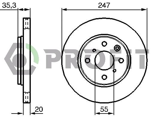 Profit 5010-1527 Front brake disc ventilated 50101527: Buy near me in Poland at 2407.PL - Good price!