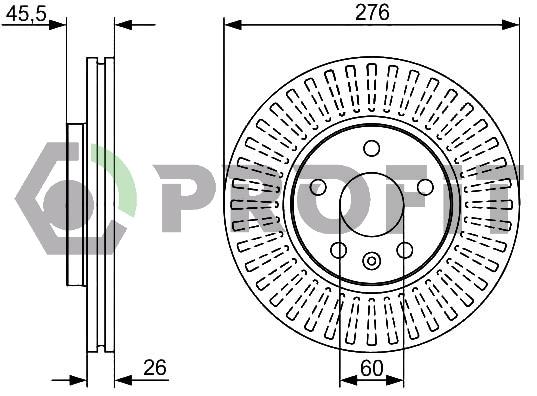 Profit 5010-1869 Front brake disc ventilated 50101869: Buy near me in Poland at 2407.PL - Good price!