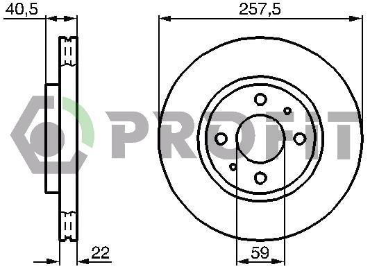 Profit 5010-0762 Front brake disc ventilated 50100762: Buy near me in Poland at 2407.PL - Good price!