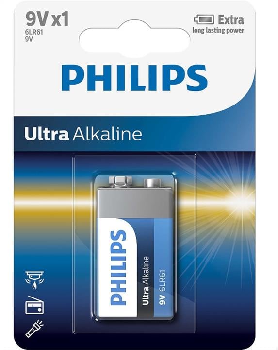 Philips 6LR61E1B/10 Батарейка Ultra Alkaline 9V 6LR61E1B10: Отличная цена - Купить в Польше на 2407.PL!