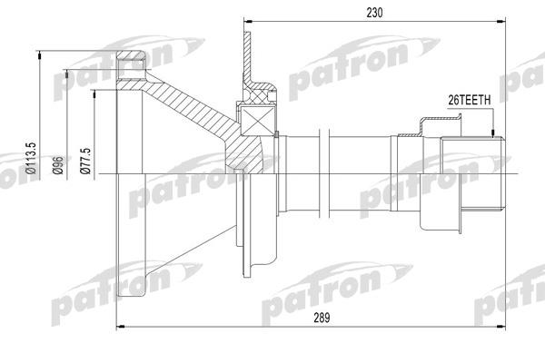 Patron PDS0446 Drive Shaft PDS0446: Buy near me in Poland at 2407.PL - Good price!