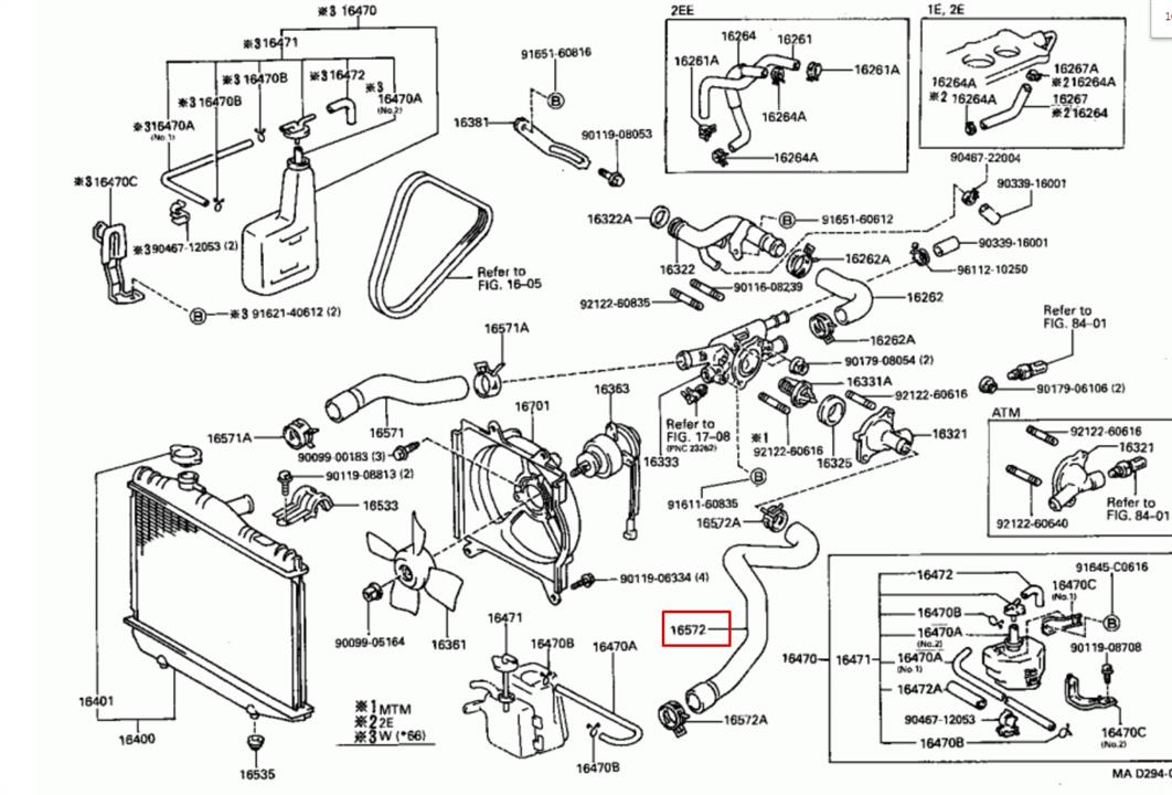 Toyota 16572-11130 Патрубок системы охлаждения 1657211130: Отличная цена - Купить в Польше на 2407.PL!