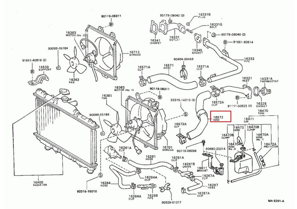 Toyota 16572-62010 Kühlrohr 1657262010: Kaufen Sie zu einem guten Preis in Polen bei 2407.PL!