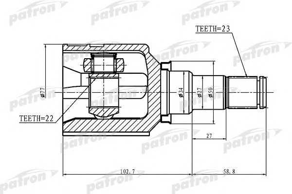 Patron PCV1439 Шарнір рівних кутових швидкостей (ШРКШ) PCV1439: Приваблива ціна - Купити у Польщі на 2407.PL!