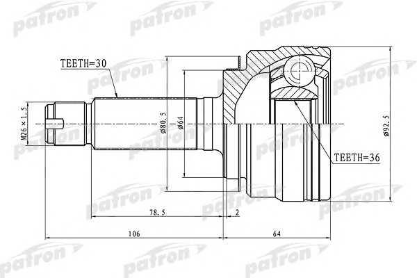 Patron PCV1289 CV joint PCV1289: Buy near me at 2407.PL in Poland at an Affordable price!