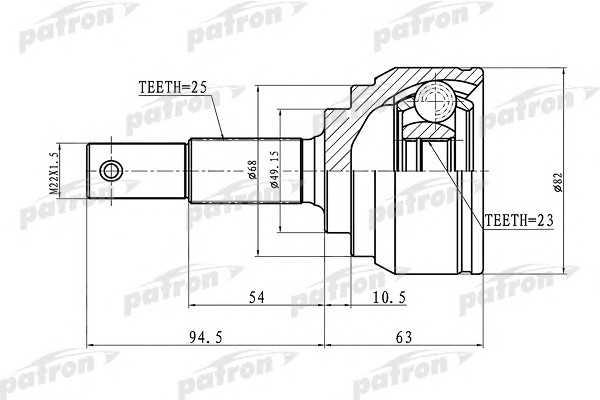 Patron PCV1418 Шарнір рівних кутових швидкостей (ШРКШ) PCV1418: Приваблива ціна - Купити у Польщі на 2407.PL!