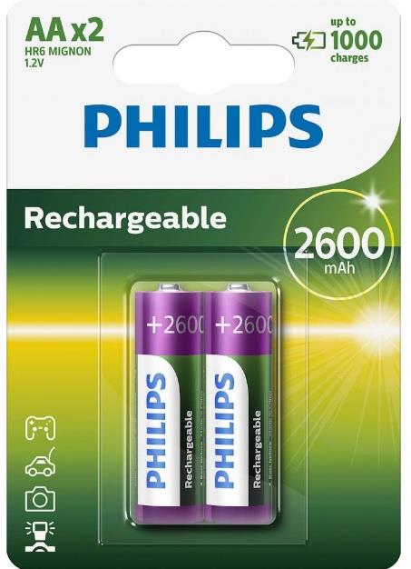 Philips R6B2A260/10 Батарейка Rechargeables Battery AA, 1,2V 2600mAh R6B2A26010: Приваблива ціна - Купити у Польщі на 2407.PL!