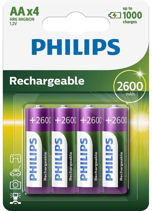 Philips R6B4B260/10 Battery Rechargeables Battery AA, 1,2V 2600mAh R6B4B26010: Buy near me in Poland at 2407.PL - Good price!