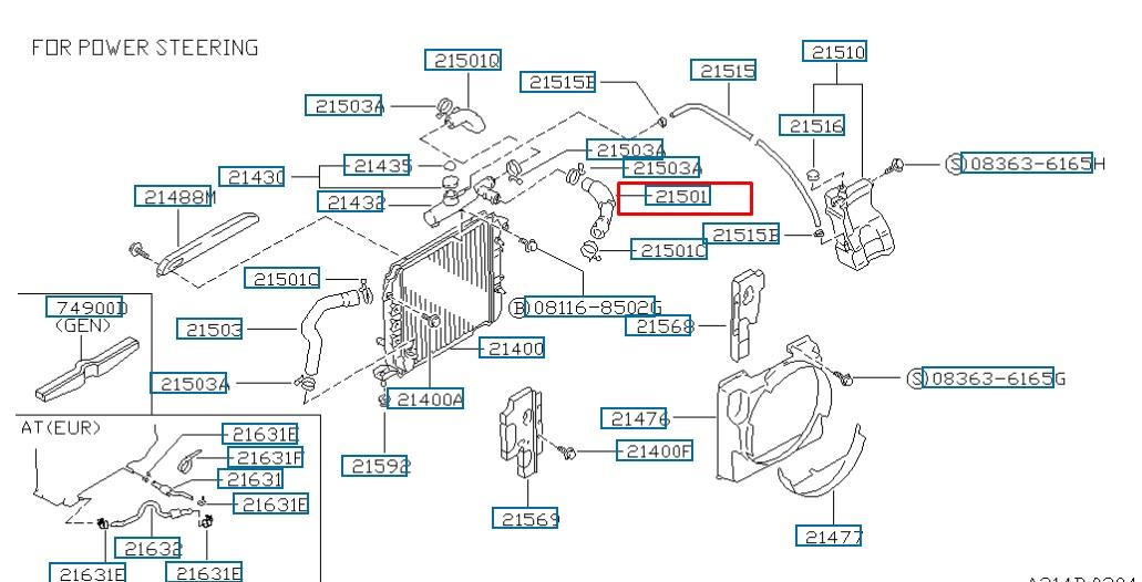 Nissan 21501-U0105 Патрубок системы охлаждения 21501U0105: Отличная цена - Купить в Польше на 2407.PL!