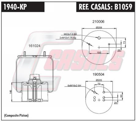 Casals B1059 Boot, air suspension B1059: Buy near me in Poland at 2407.PL - Good price!