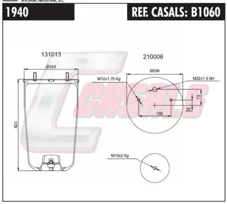 Casals B1060 Кожух пневматической рессоры B1060: Отличная цена - Купить в Польше на 2407.PL!