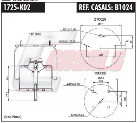 Casals B1024 Boot, air suspension B1024: Buy near me in Poland at 2407.PL - Good price!