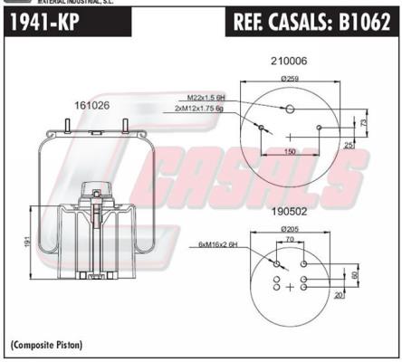Casals B1062 Boot, air suspension B1062: Buy near me in Poland at 2407.PL - Good price!