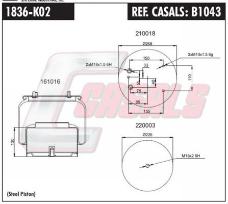 Casals B1043 Boot, air suspension B1043: Buy near me in Poland at 2407.PL - Good price!