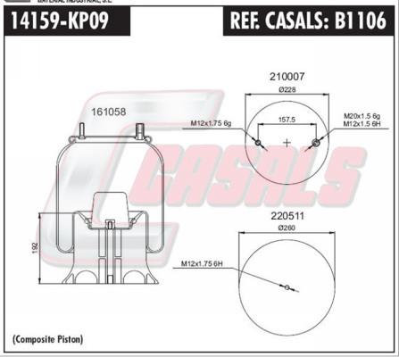 Casals B1106 Boot, air suspension B1106: Buy near me in Poland at 2407.PL - Good price!