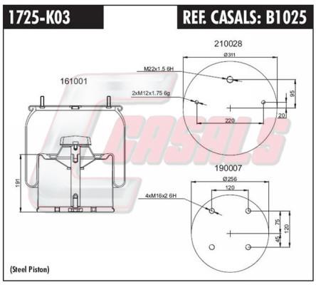 Casals B1025 Boot, air suspension B1025: Buy near me in Poland at 2407.PL - Good price!