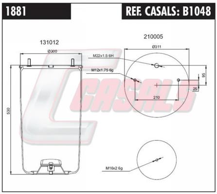 Casals B1048 Boot, air suspension B1048: Buy near me in Poland at 2407.PL - Good price!