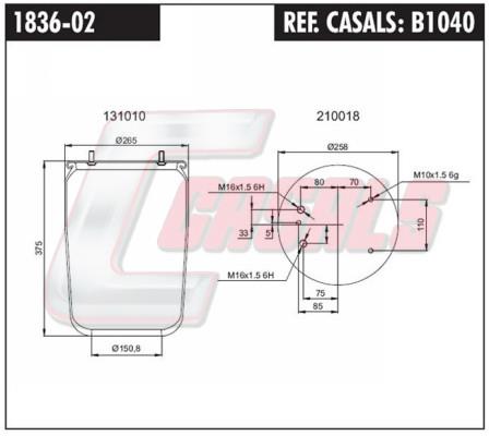Casals B1040 Boot, air suspension B1040: Buy near me in Poland at 2407.PL - Good price!