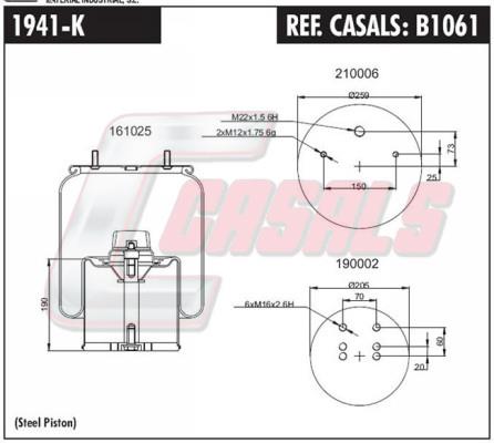 Casals B1061 Boot, air suspension B1061: Buy near me in Poland at 2407.PL - Good price!