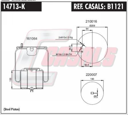 Casals B1121 Кожух пневматической рессоры B1121: Отличная цена - Купить в Польше на 2407.PL!