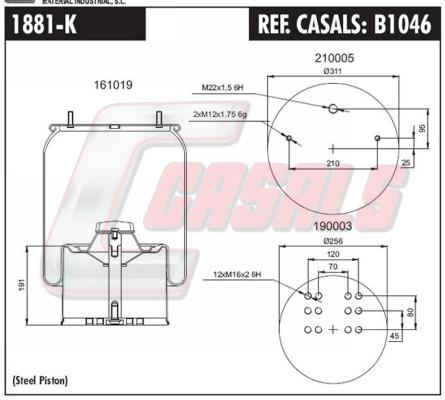 Casals B1046 Boot, air suspension B1046: Buy near me in Poland at 2407.PL - Good price!