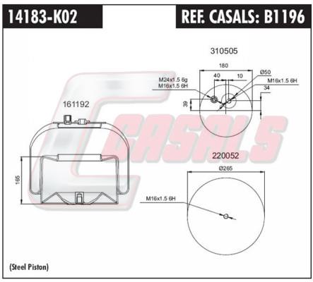 Casals B1196 Boot, air suspension B1196: Buy near me in Poland at 2407.PL - Good price!