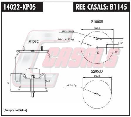 Casals B1145 Boot, air suspension B1145: Buy near me in Poland at 2407.PL - Good price!