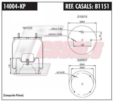 Casals B1151 Boot, air suspension B1151: Buy near me in Poland at 2407.PL - Good price!