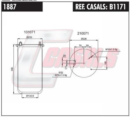 Casals B1171 Кожух пневматической рессоры B1171: Отличная цена - Купить в Польше на 2407.PL!