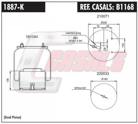 Casals B1168 Boot, air suspension B1168: Buy near me in Poland at 2407.PL - Good price!