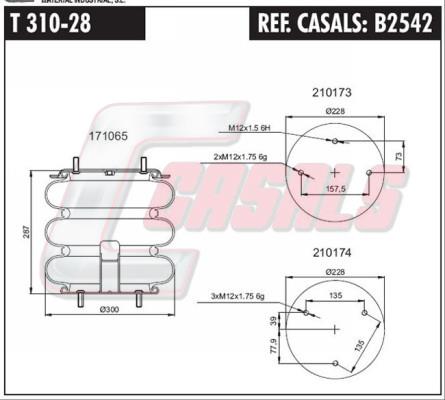 Casals B2542 Boot, air suspension B2542: Buy near me in Poland at 2407.PL - Good price!