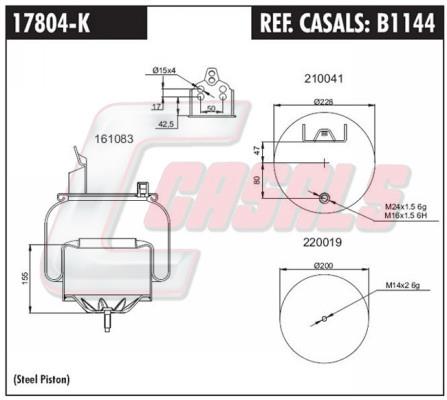 Casals B1144 Boot, air suspension B1144: Buy near me in Poland at 2407.PL - Good price!