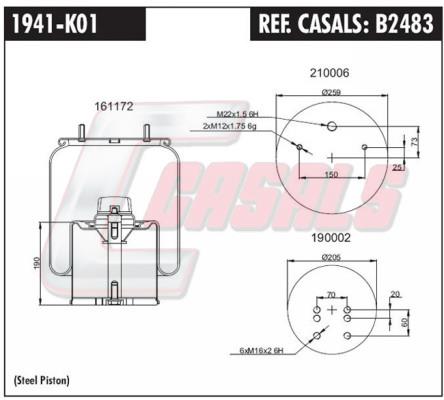 Casals B2483 Boot, air suspension B2483: Buy near me in Poland at 2407.PL - Good price!