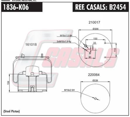 Casals B2454 Boot, air suspension B2454: Buy near me in Poland at 2407.PL - Good price!