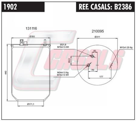 Casals B2386 Кожух пневматичної ресори B2386: Приваблива ціна - Купити у Польщі на 2407.PL!