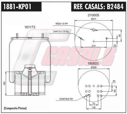 Casals B2484 Boot, air suspension B2484: Buy near me in Poland at 2407.PL - Good price!