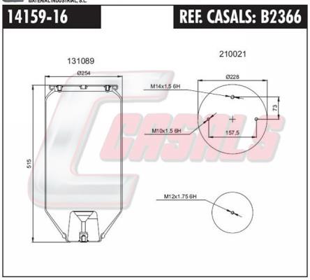 Casals B2366 Boot, air suspension B2366: Buy near me in Poland at 2407.PL - Good price!