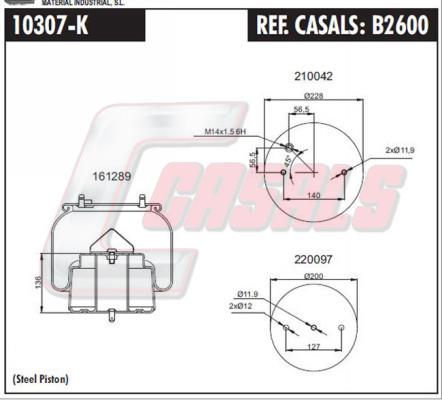 Casals B2600 Кожух пневматической рессоры B2600: Отличная цена - Купить в Польше на 2407.PL!
