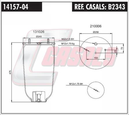 Casals B2343 Boot, air suspension B2343: Buy near me in Poland at 2407.PL - Good price!