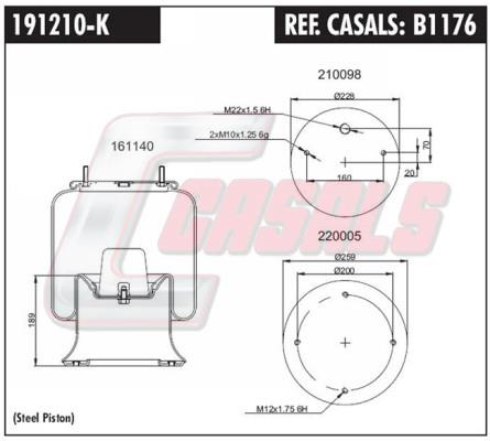 Casals B1176 Boot, air suspension B1176: Buy near me in Poland at 2407.PL - Good price!