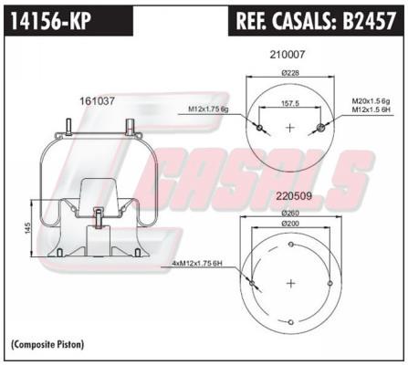 Casals B2457 Кожух пневматической рессоры B2457: Купить в Польше - Отличная цена на 2407.PL!