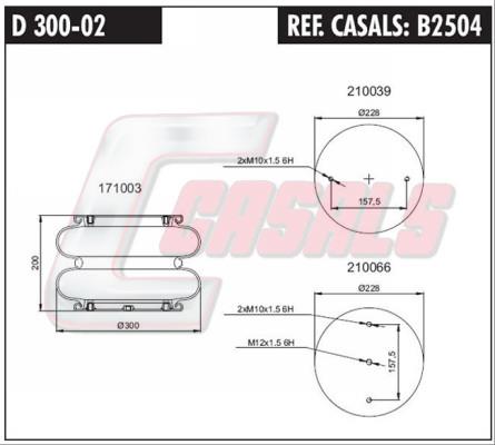 Casals B2504 Boot, air suspension B2504: Buy near me in Poland at 2407.PL - Good price!