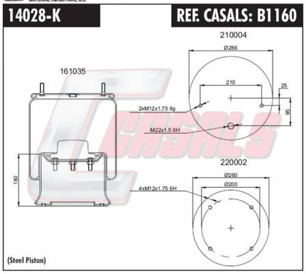 Casals B1160 Boot, air suspension B1160: Buy near me in Poland at 2407.PL - Good price!