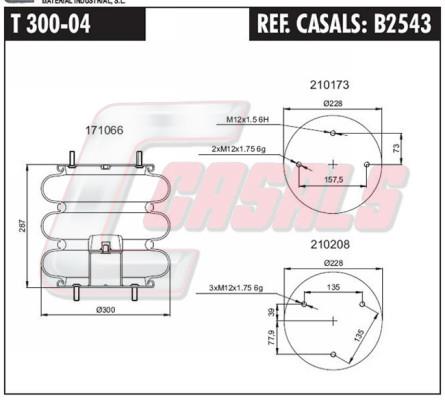 Casals B2543 Кожух пневматической рессоры B2543: Купить в Польше - Отличная цена на 2407.PL!